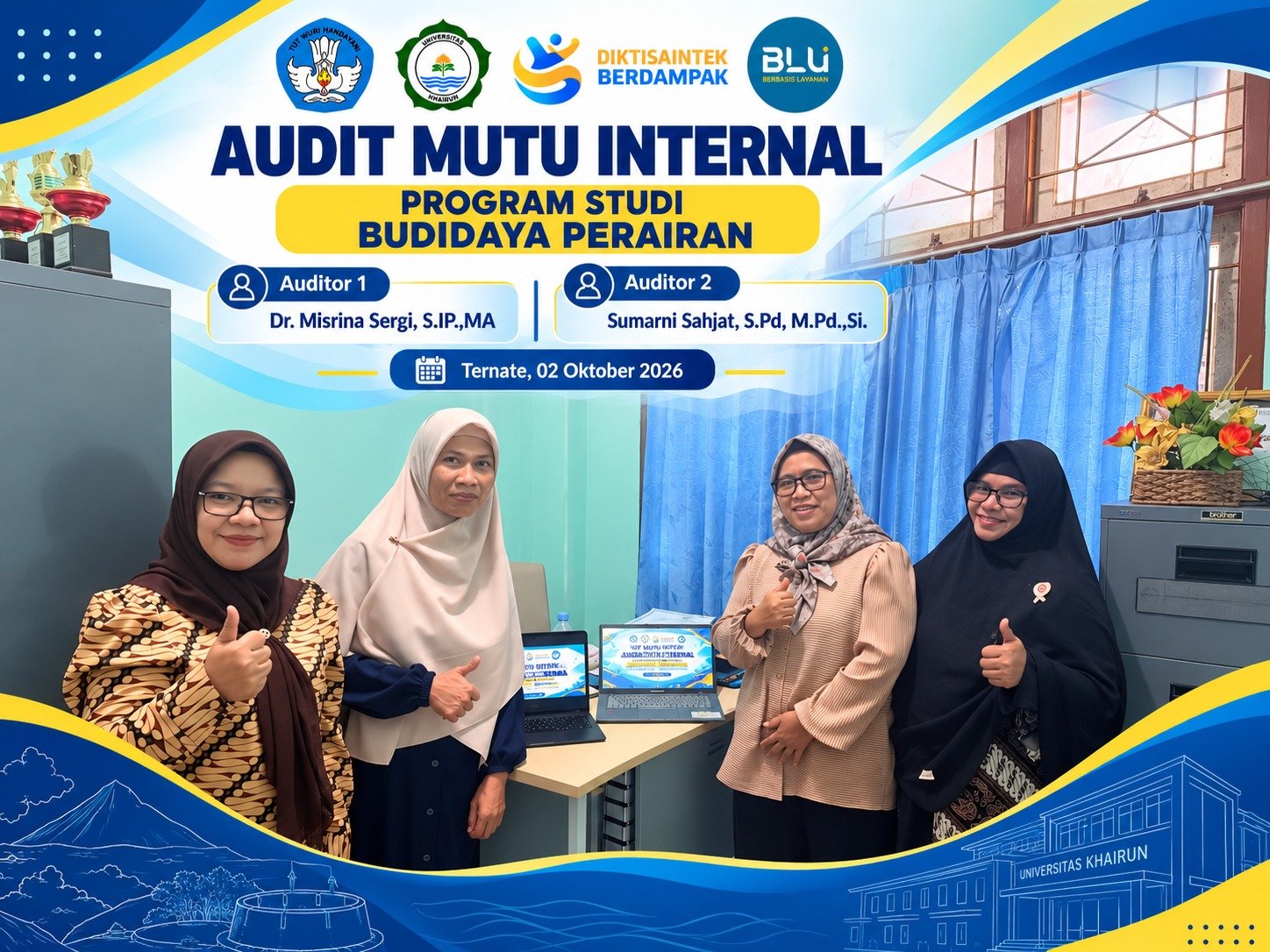 Kepala Pusat Monev dan Audit Pantau Pelaksanaan Audit Mutu Internal Program Studi Budidaya Perairan Berbasis SIAMI
